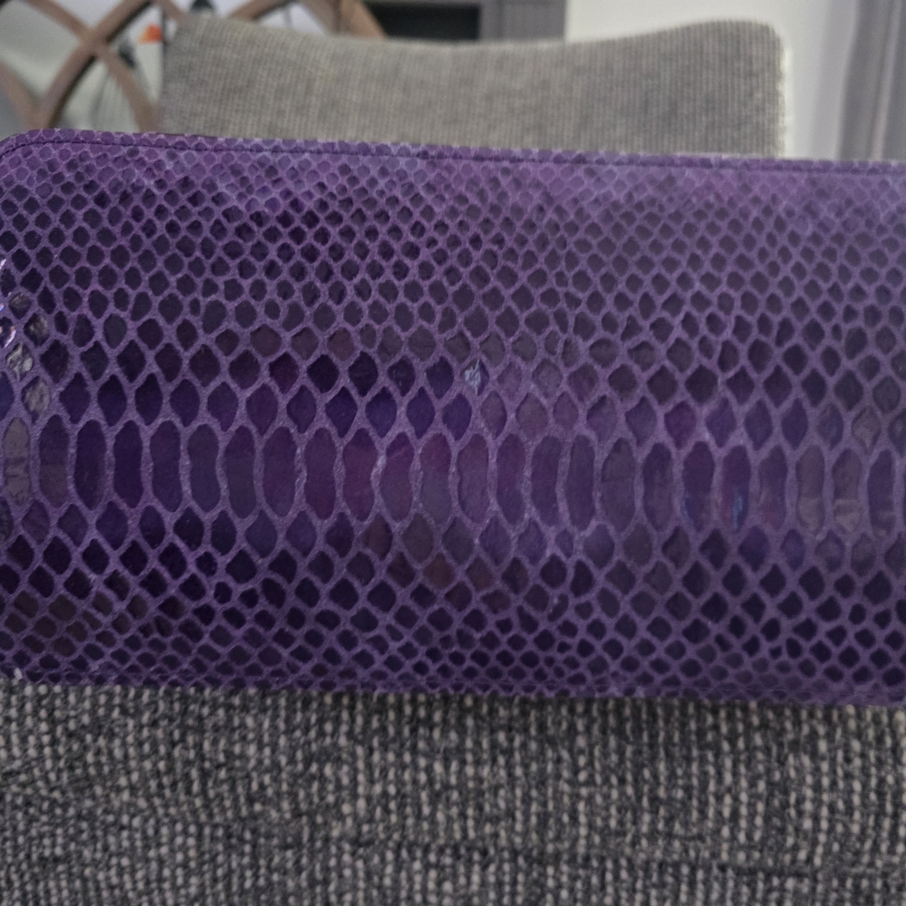 Dooney & Bourke Purple Snake Print Shoulder Bag - Picture 4 of 7